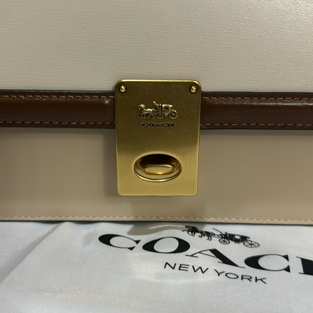 Coach Hutton Colorblock Leather Shoulder Bag - Picture 10 of 13